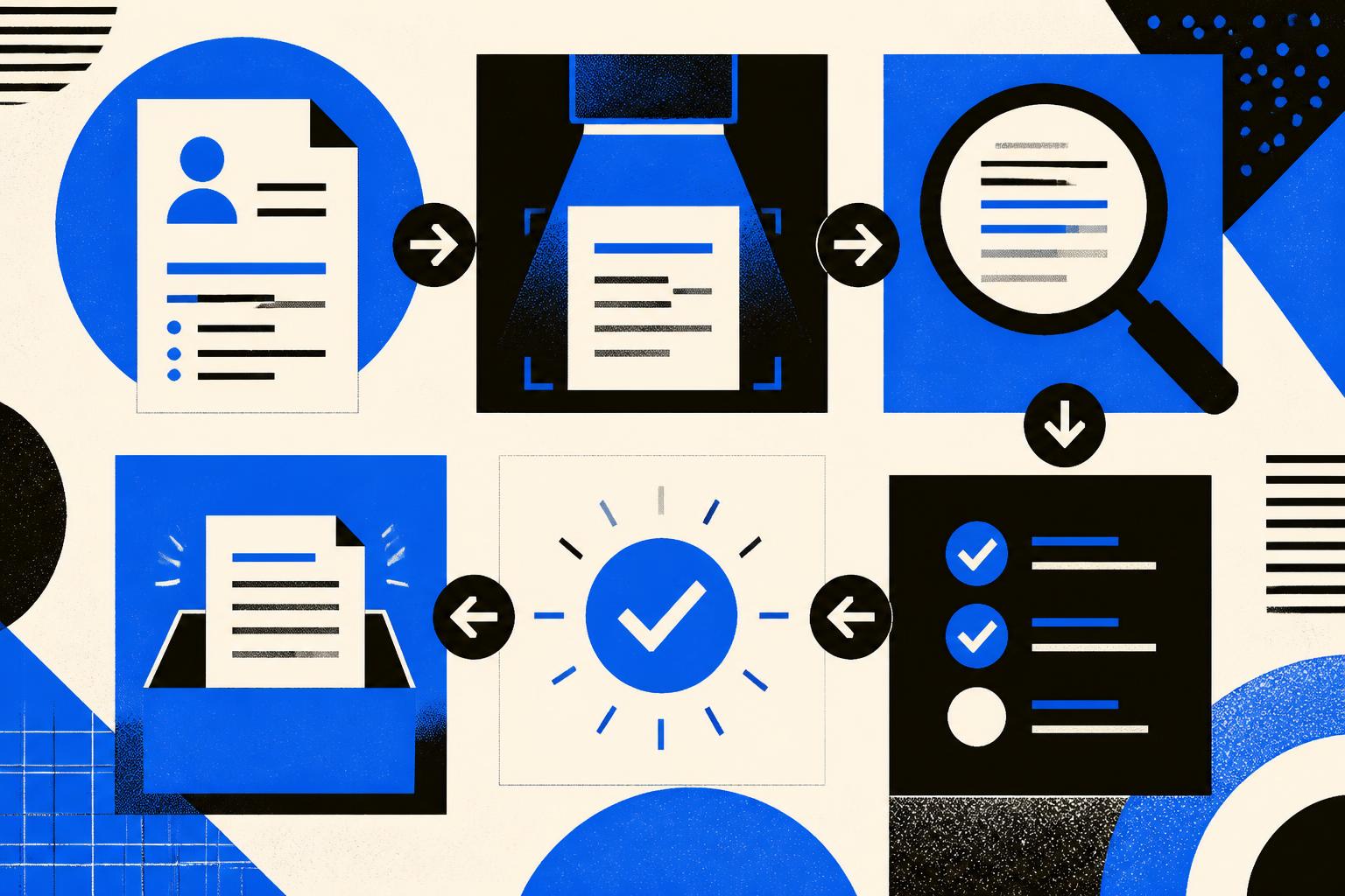 Infographic showing ATS resume scanning steps