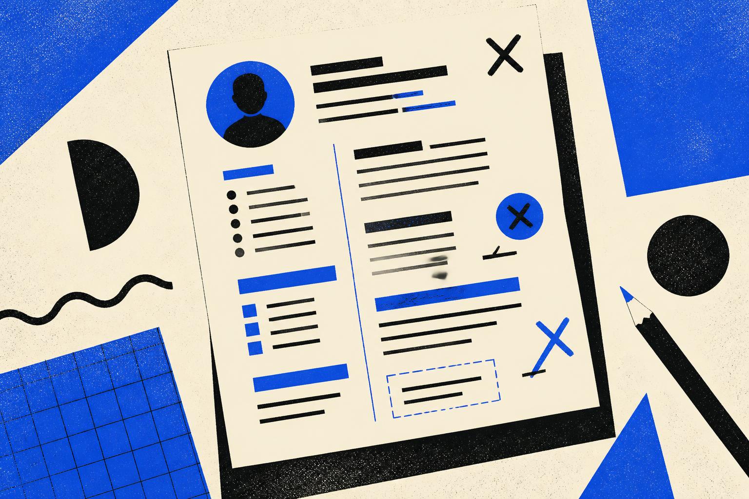 Overhead view of resume with parsing errors
